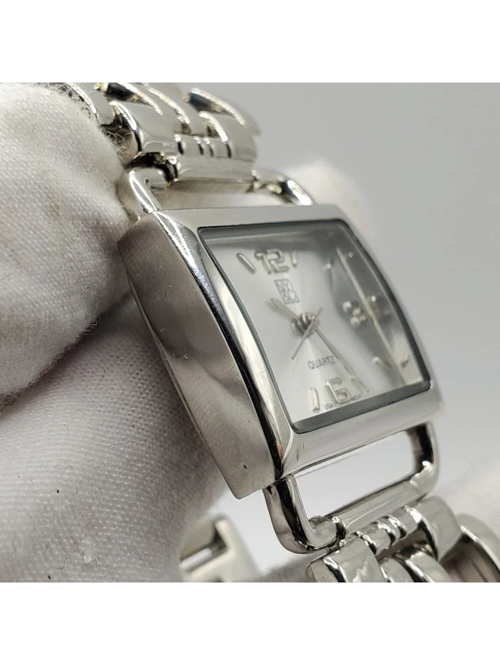 NY&C Watch 26mm Womens Rectangle Silver Tone New Battery